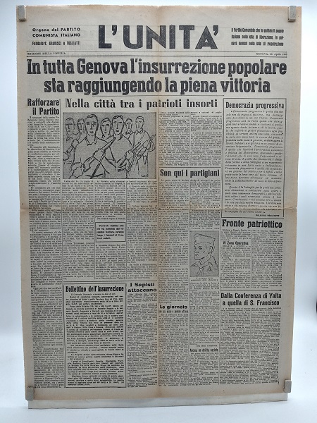 L'Unità. Organo del Partito Comunista Italiano. Edizione della Liguria. Genova, 26 aprile 1945